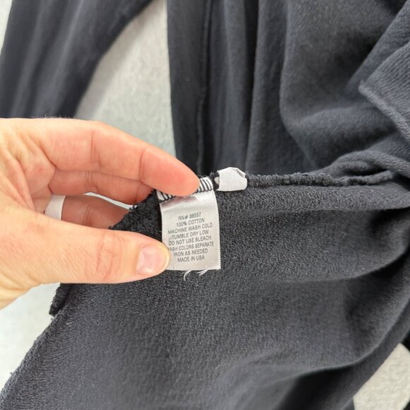 Fenini Womens Size Large Black Asymmetrical Design Wrape Sweater Button Detail - Picture 7 of 16